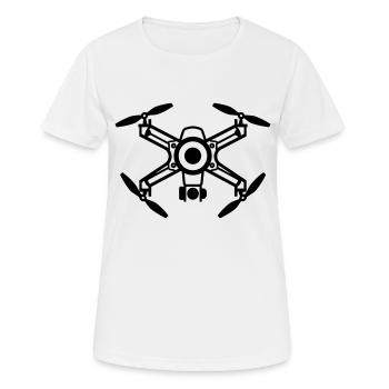 Drohne - Frauen T-Shirt atmungsaktiv - Weiß - Vorne - AI Model Female 172 dark (172cm)