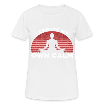 Je crée mon propre Calm - T-shirt respirant Femme - blanc - Devant - AI Model Female 172 dark (172cm)