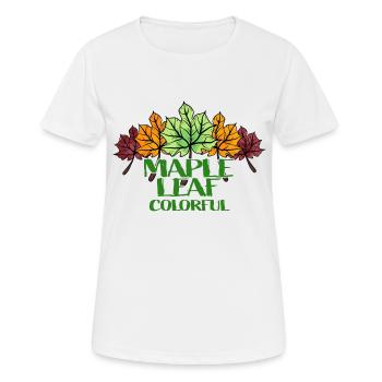 Maple Leaf coloré - T-shirt respirant Femme - blanc - Devant - AI Model Female 172 dark (172cm)