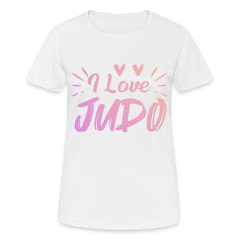Ich liebe Judo - Frauen T-Shirt atmungsaktiv - Weiß - Vorne - AI Model Female 172 dark (172cm)