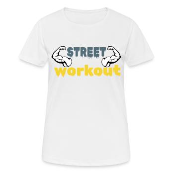 Street-Workout - Frauen T-Shirt atmungsaktiv - Weiß - Vorne - AI Model Female 172 dark (172cm)