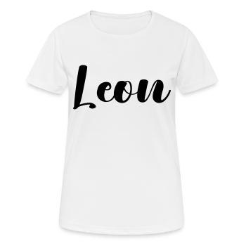 leon - Frauen T-Shirt atmungsaktiv - Weiß - Vorne - AI Model Female 172 dark (172cm)