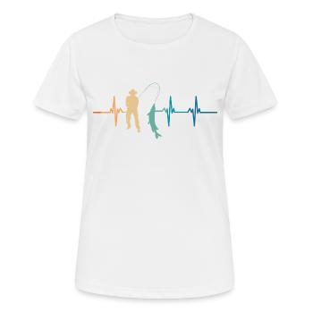 Fisherman's Heartbeat - Women's Breathable T-Shirt - white - Front - AI Model Female 172 dark (172cm)
