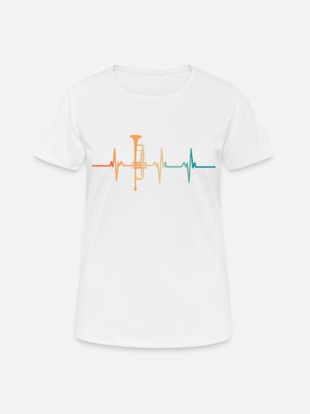 Trompeten-Herzschlag - Frauen T-Shirt atmungsaktiv - Weiß