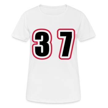 37 Number College - Women's Breathable T-Shirt - white - Front - AI Model Female 172 dark (172cm)
