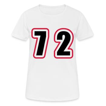 72 Zahl College - Frauen T-Shirt atmungsaktiv - Weiß - Vorne - AI Model Female 172 dark (172cm)