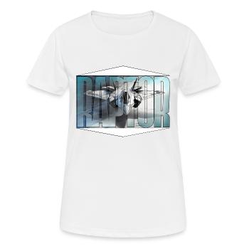 kampfjet ,raptor, - Frauen T-Shirt atmungsaktiv - Weiß - Vorne - AI Model Female 172 dark (172cm)