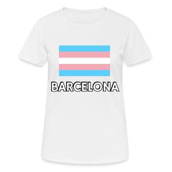 Trans Pride Flagge Barcelona - Frauen T-Shirt atmungsaktiv - Weiß - Vorne - AI Model Female 172 dark (172cm)