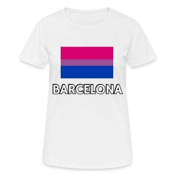 Bi Pride Drapeau Barcelone - T-shirt respirant Femme - blanc - Devant - AI Model Female 172 dark (172cm)