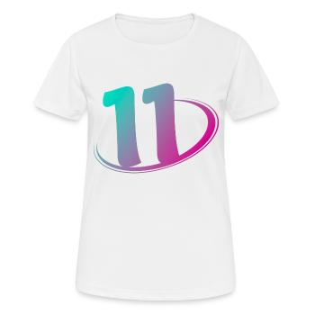 Nummer 11 mehrfarbig - Frauen T-Shirt atmungsaktiv - Weiß - Vorne - AI Model Female 172 dark (172cm)