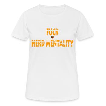 Fuck herd mentality - Women's Breathable T-Shirt - white - Front - AI Model Female 172 dark (172cm)
