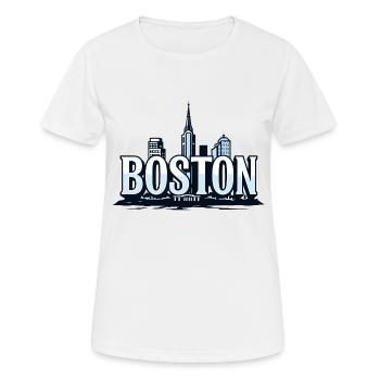 Boston – Wo Geschichte neu geschrieben wird! - Frauen T-Shirt atmungsaktiv - Weiß - Vorne - AI Model Female 172 dark (172cm)