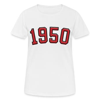 Geburtsjahr Sport 1950 - Frauen T-Shirt atmungsaktiv - Weiß - Vorne - AI Model Female 172 dark (172cm)