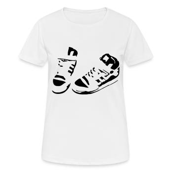 Sport Schuhe - Frauen T-Shirt atmungsaktiv - Weiß - Vorne - AI Model Female 172 dark (172cm)