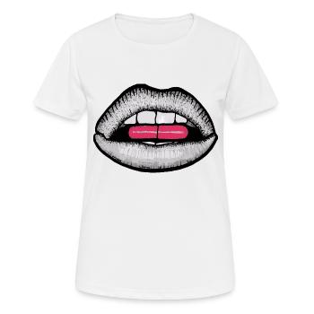 Mund Tablette - Frauen T-Shirt atmungsaktiv - Weiß - Vorne - AI Model Female 172 dark (172cm)