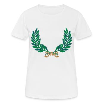 Lorbeer Kranz 3 Logo Zweige - Frauen T-Shirt atmungsaktiv - Weiß - Vorne - AI Model Female 172 dark (172cm)