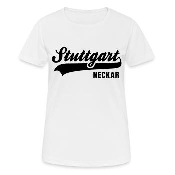 Stuttgart Neckar - Frauen T-Shirt atmungsaktiv - Weiß - Vorne - AI Model Female 172 dark (172cm)