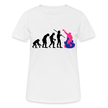 Évolution de l'homme - MMA - T-shirt respirant Femme - blanc - Devant - AI Model Female 172 dark (172cm)