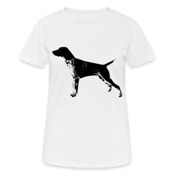Deutsch Kurzhaar - Frauen T-Shirt atmungsaktiv - Weiß - Vorne - AI Model Female 172 dark (172cm)