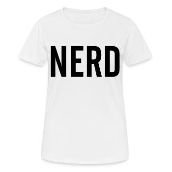 Nerd - Frauen T-Shirt atmungsaktiv - Weiß - Vorne - AI Model Female 172 dark (172cm)