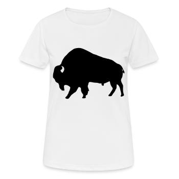 Bison - Frauen T-Shirt atmungsaktiv - Weiß - Vorne - AI Model Female 172 dark (172cm)