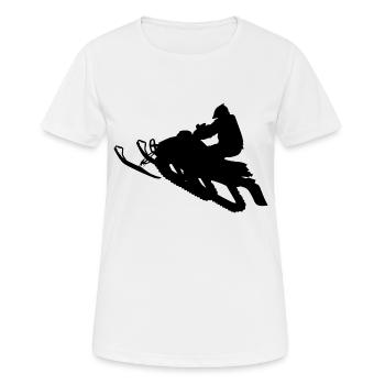 Schneemobil Motorschlitten Schneemotorrad - Frauen T-Shirt atmungsaktiv - Weiß - Vorne - AI Model Female 172 dark (172cm)