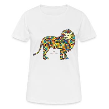 Exam lion with "links" through each exam - Women's Breathable T-Shirt - white - Front - AI Model Female 172 dark (172cm)