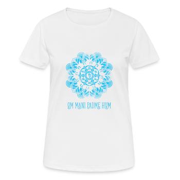 Om Mani Padme Hum - T-shirt respirant Femme - blanc - Devant - AI Model Female 172 dark (172cm)