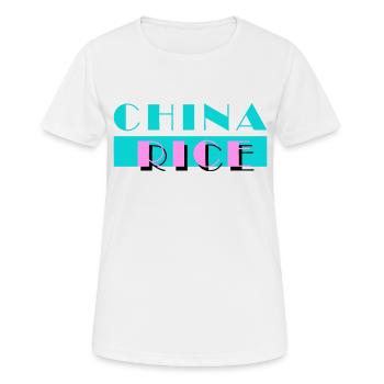 RIZ DE CHINE, motif amusant - T-shirt respirant Femme - blanc - Devant - AI Model Female 172 dark (172cm)