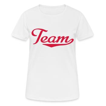 Team - Frauen T-Shirt atmungsaktiv - Weiß - Vorne - AI Model Female 172 dark (172cm)