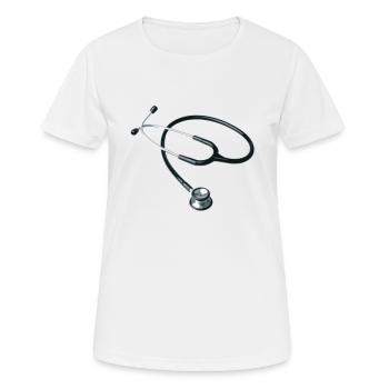 Stethoskop Arzt - Frauen T-Shirt atmungsaktiv - Weiß - Vorne - AI Model Female 172 dark (172cm)