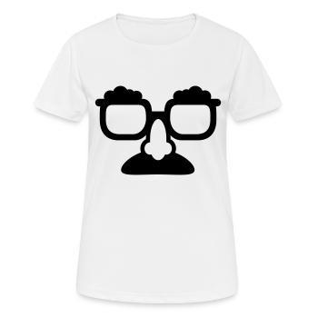 Nasenbrille Kostüm - Frauen T-Shirt atmungsaktiv - Weiß - Vorne - AI Model Female 172 dark (172cm)