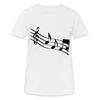 notes de musique - T-shirt respirant Femme - blanc - Devant - AI Model Female 172 dark (172cm)