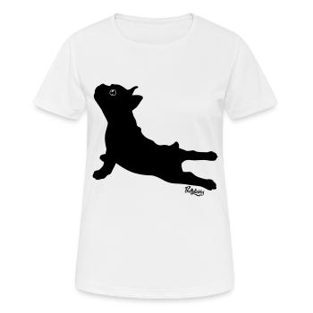 Aphrodite | Französische Bulldogge - Frauen T-Shirt atmungsaktiv - Weiß - Vorne - AI Model Female 172 dark (172cm)