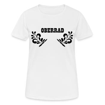 OBERRAD - Frankfurt Stadtteil Shirt - Frauen T-Shirt atmungsaktiv - Weiß - Vorne - AI Model Female 172 dark (172cm)