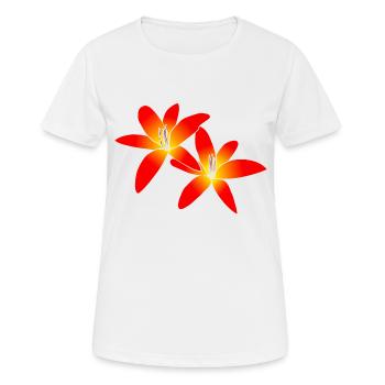 wundervolle orange Lilien, Blumen, Lilie - Frauen T-Shirt atmungsaktiv - Weiß - Vorne - AI Model Female 172 dark (172cm)