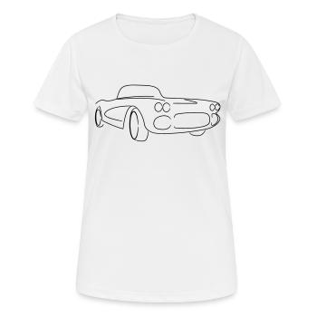 Oldtimer Cabrio Roadster Tribal - Frauen T-Shirt atmungsaktiv - Weiß - Vorne - AI Model Female 172 dark (172cm)