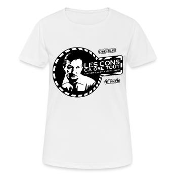 les cons ça ose tout - T-shirt respirant Femme - blanc - Devant - AI Model Female 172 dark (172cm)