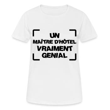 Maître d'Hôtel / Hôtellerie / Hôtel / Hotel - T-shirt respirant Femme - blanc - Devant - AI Model Female 172 dark (172cm)