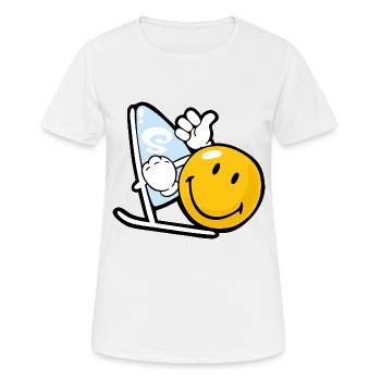 Smiley Windsurfing - T-shirt respirant Femme - blanc - Devant - AI Model Female 172 dark (172cm)