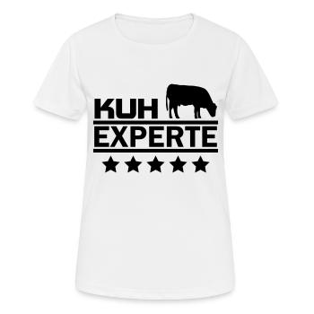 Kuh Experte - Frauen T-Shirt atmungsaktiv - Weiß - Vorne - AI Model Female 172 dark (172cm)