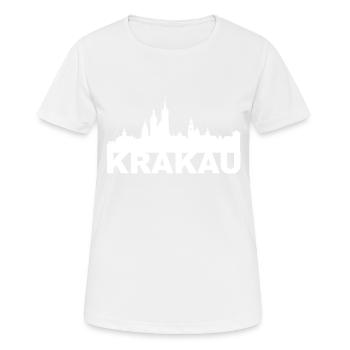 Cracovie Cracovie Pologne Pologne Skyline Cadeau - T-shirt respirant Femme - blanc - Devant - AI Model Female 172 dark (172cm)