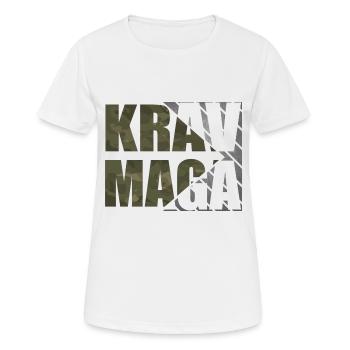 Krav Maga - Frauen T-Shirt atmungsaktiv - Weiß - Vorne - AI Model Female 172 dark (172cm)
