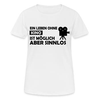 ein leben ohne kino - Frauen T-Shirt atmungsaktiv - Weiß - Vorne - AI Model Female 172 dark (172cm)