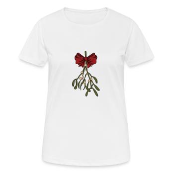 Mistletoe with a red bow, holidays, christmas - Women's Breathable T-Shirt - white - Front - AI Model Female 172 dark (172cm)
