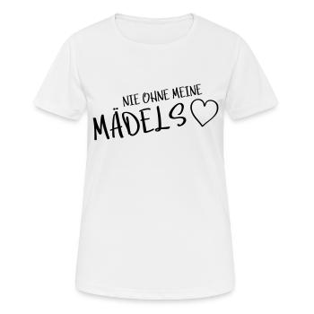 herz nie ohne meine maedels - Frauen T-Shirt atmungsaktiv - Weiß - Vorne - AI Model Female 172 dark (172cm)