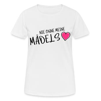 nie ohne meine maedels herz - Frauen T-Shirt atmungsaktiv - Weiß - Vorne - AI Model Female 172 dark (172cm)