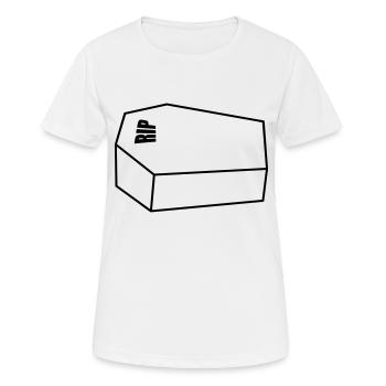 Cercueil fermé RIP Repose en paix Funérailles - T-shirt respirant Femme - blanc - Devant - AI Model Female 172 dark (172cm)