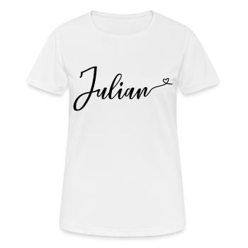 julian - Frauen T-Shirt atmungsaktiv - Weiß - Vorne - AI Model Female 172 dark (172cm)