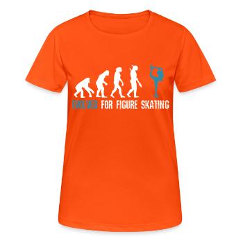 Evolved for Figure Skating Evolution - Frauen T-Shirt atmungsaktiv - Neonorange - Vorne - AI Model Female 172 dark (172cm)